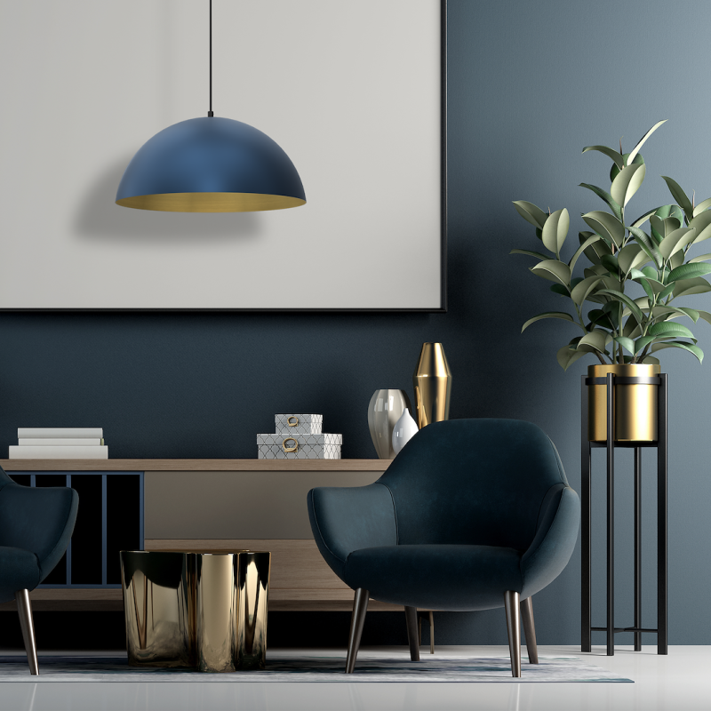 Підвісна лампа BETA NAVY BLUE/GOLD 1xE27 45см Підвісна лампа BETA NAVY BLUE/GOLD 1xE27 45см