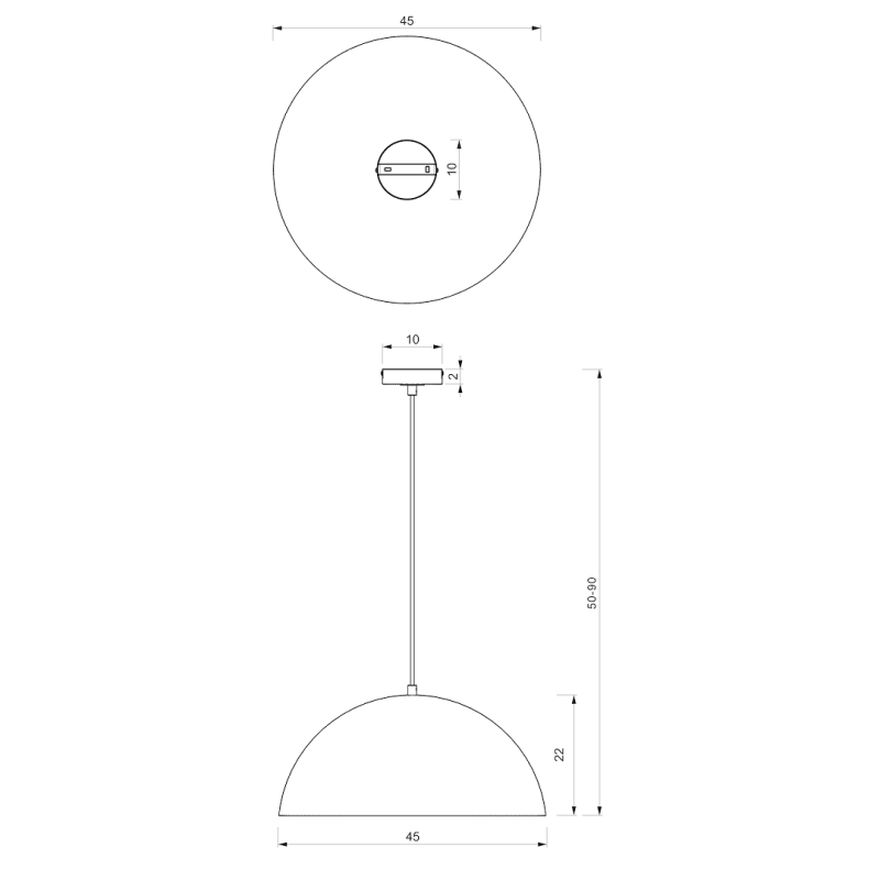 Pendant lamp BETA NAVY BLUE/GOLD 1xE27 45cm Pendant lamp BETA NAVY BLUE/GOLD 1xE27 45cm
