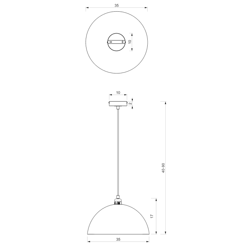 Hängelampe BETA SCHWARZ/WEISS 1xE27 35cm Hängelampe BETA SCHWARZ/WEISS 1xE27 35cm