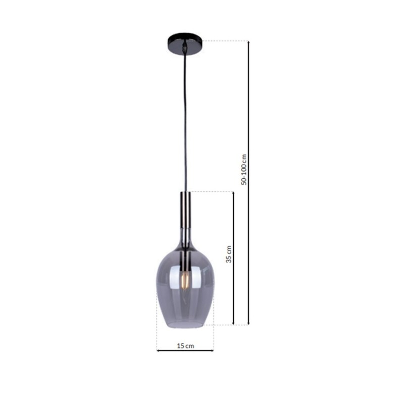 LUGANO SMOKED Hanging Lamp 1xE14 LUGANO SMOKED Hanging Lamp 1xE14