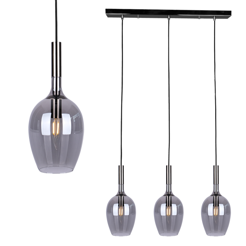 LUGANO SMOKED Hanging Lamp 3xE14 LUGANO SMOKED Hanging Lamp 3xE14