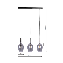 LUGANO SMOKED Hanging Lamp 3xE14 LUGANO SMOKED Hanging Lamp 3xE14