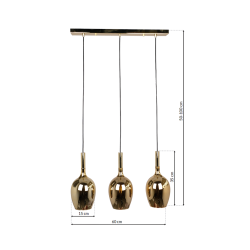 Lámpara colgante LUGANO GOLD 3xE14 Lámpara colgante LUGANO GOLD 3xE14
