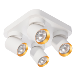 Lámpara de Techo Andy 4xGU10 Cuadrada Blanca + Dorada