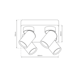 Lámpara de Techo Andy 4xGU10 Cuadrada Blanca + Dorada Lámpara de Techo Andy 4xGU10 Cuadrada Blanca + Dorada
