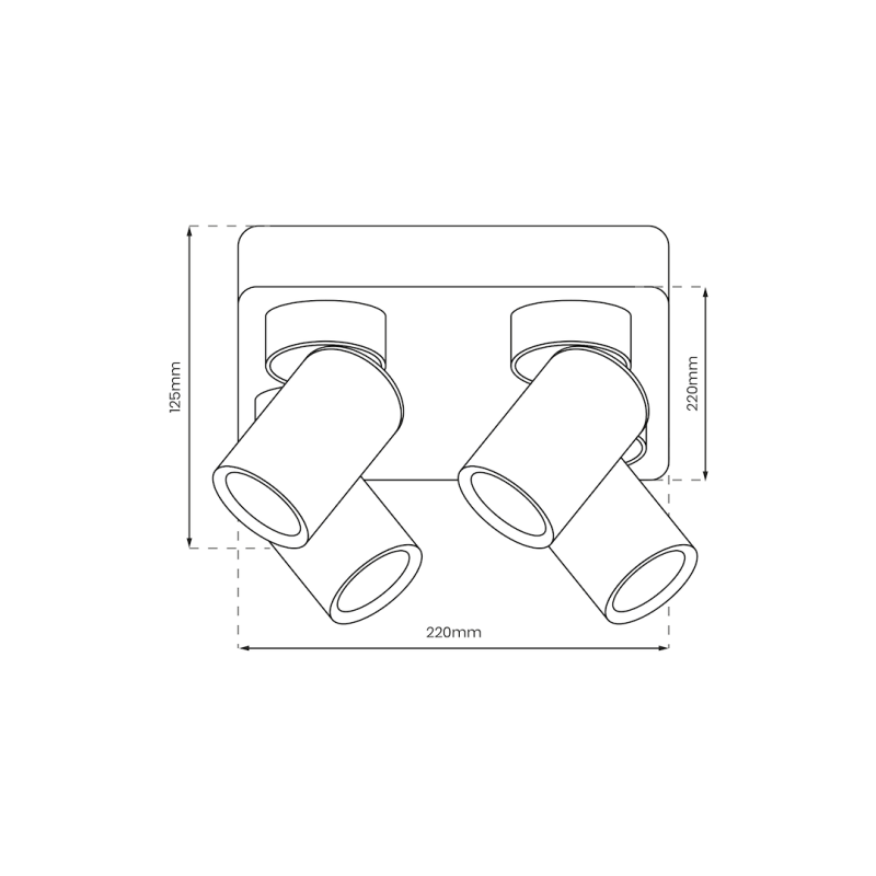 Lámpara de Techo Andy 4xGU10 Cuadrada Blanca + Dorada Lámpara de Techo Andy 4xGU10 Cuadrada Blanca + Dorada