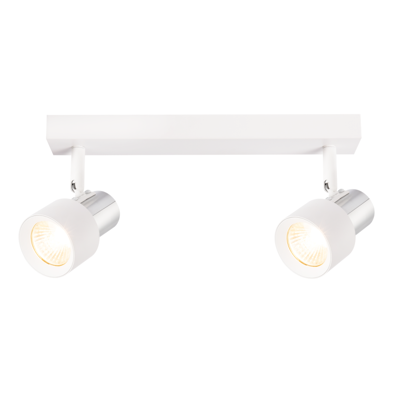Lámpara de Techo Cino 2xGU10 Blanco + Cromo Lámpara de Techo Cino 2xGU10 Blanco + Cromo