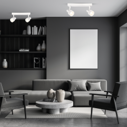 Cino Ceiling Lamp 2xGU10 White + Chrome Cino Ceiling Lamp 2xGU10 White + Chrome