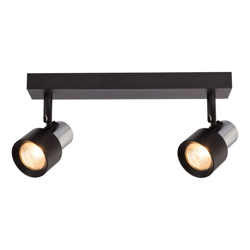 Lámpara de Techo Cino 2xGU10 Negro + Cromo Lámpara de Techo Cino 2xGU10 Negro + Cromo