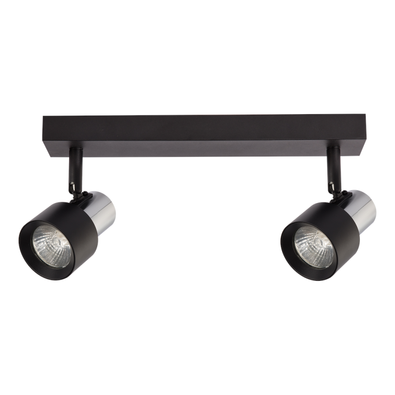 Lámpara de Techo Cino 2xGU10 Negro + Cromo Lámpara de Techo Cino 2xGU10 Negro + Cromo