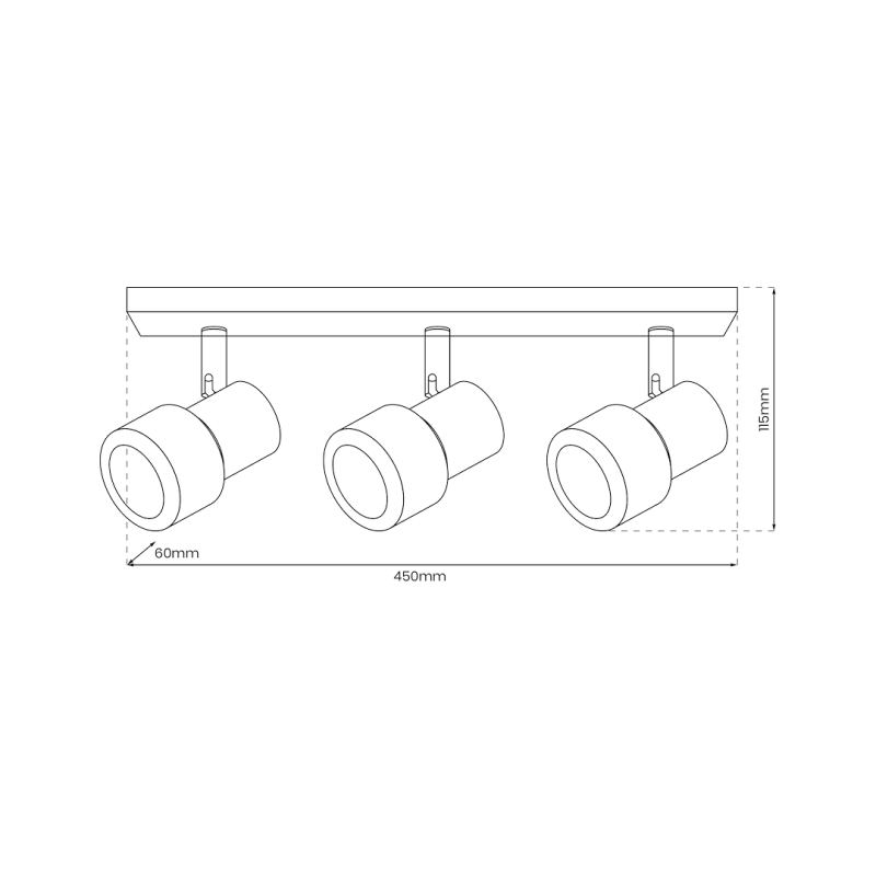 Ceiling Lamp Cino 3xGU10 White + Chrome Ceiling Lamp Cino 3xGU10 White + Chrome