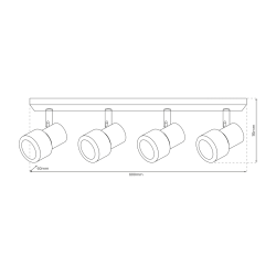 Ceiling Lamp Cino 4xGU10 White + Chrome Ceiling Lamp Cino 4xGU10 White + Chrome