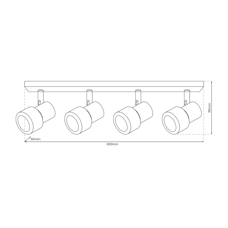 Ceiling Lamp Cino 4xGU10 White + Chrome Ceiling Lamp Cino 4xGU10 White + Chrome