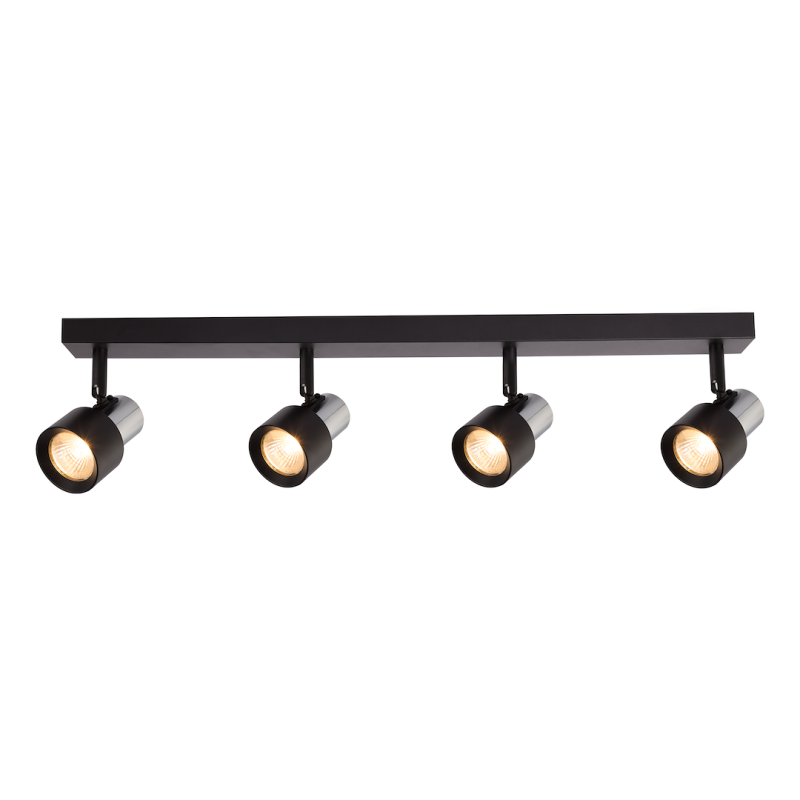 Lámpara de Techo Cino 4xGU10 Negro + Cromo Lámpara de Techo Cino 4xGU10 Negro + Cromo