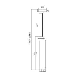 PAX BLACK pendant lamp 1xG9 PAX BLACK pendant lamp 1xG9