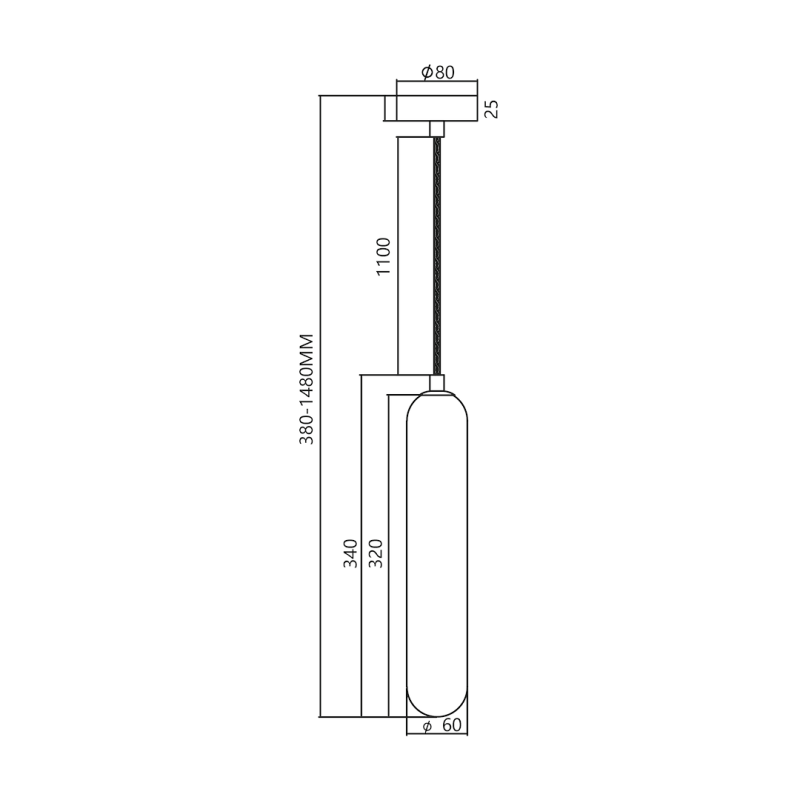 PAX BLACK pendant lamp 1xG9 PAX BLACK pendant lamp 1xG9