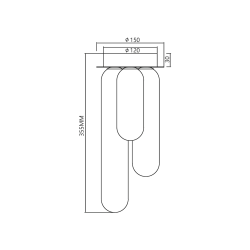 PAX GOLD ceiling lamp 3xG9 PAX GOLD ceiling lamp 3xG9