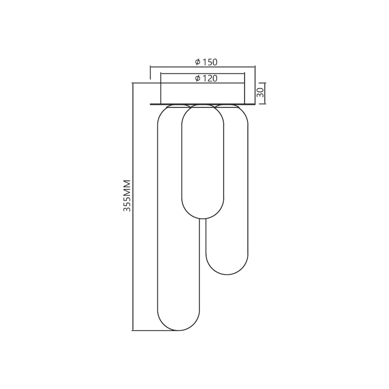 PAX GOLD ceiling lamp 3xG9 PAX GOLD ceiling lamp 3xG9
