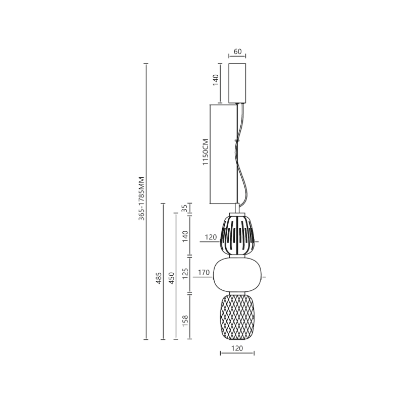 CARO GOLD 28W LED Hanging Lamp CARO GOLD 28W LED Hanging Lamp