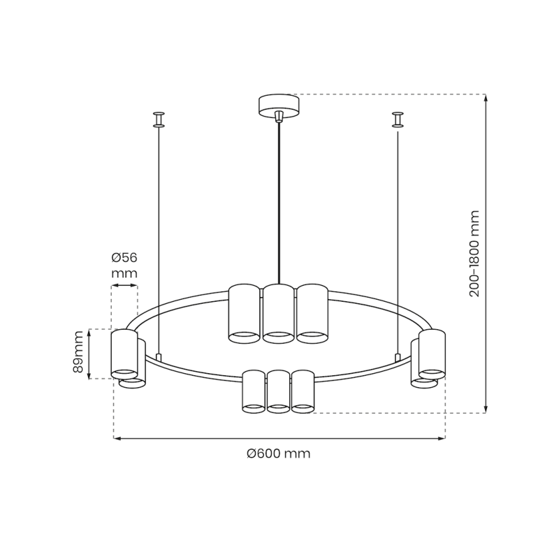 Hanging lamp (circle) Genesis 10xGU10 White Hanging lamp (circle) Genesis 10xGU10 White