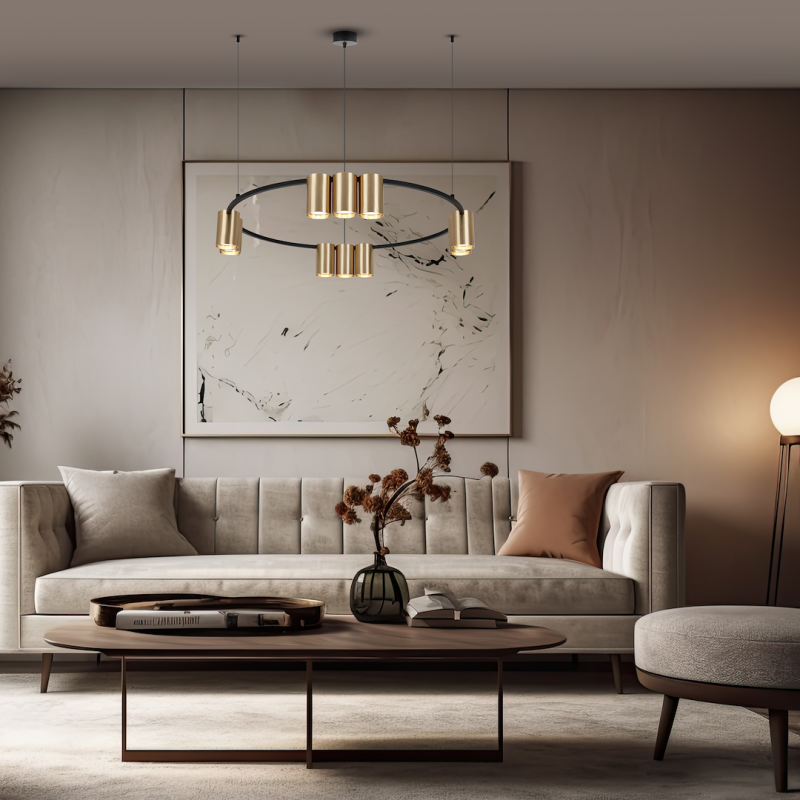 Genesis Black Gold Pendant Lamp (Circle) 10xGU10 Genesis Black Gold Pendant Lamp (Circle) 10xGU10