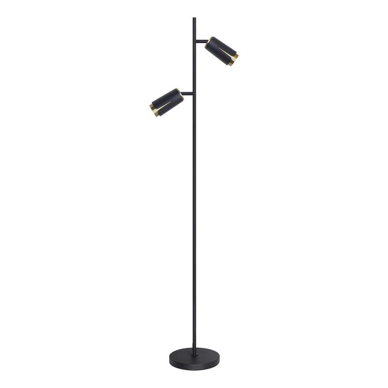 FLOWER BLACK GOLD FLOOR LAMP 2xGU10