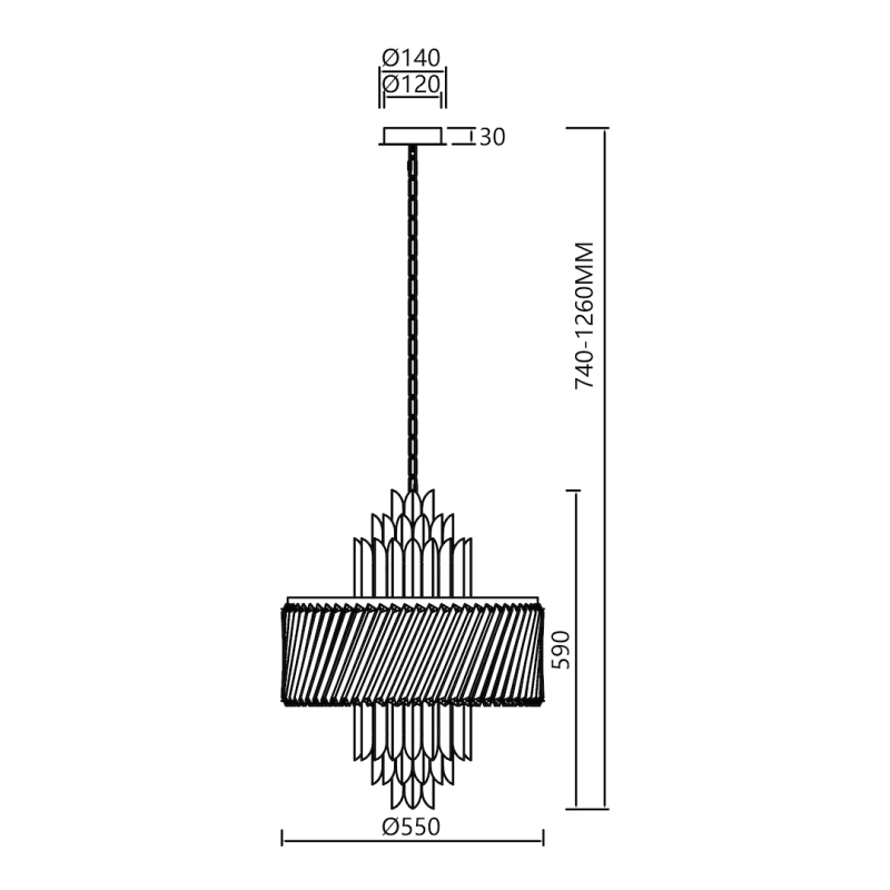 Chandelier MARGOT GOLD 9xE14 Chandelier MARGOT GOLD 9xE14