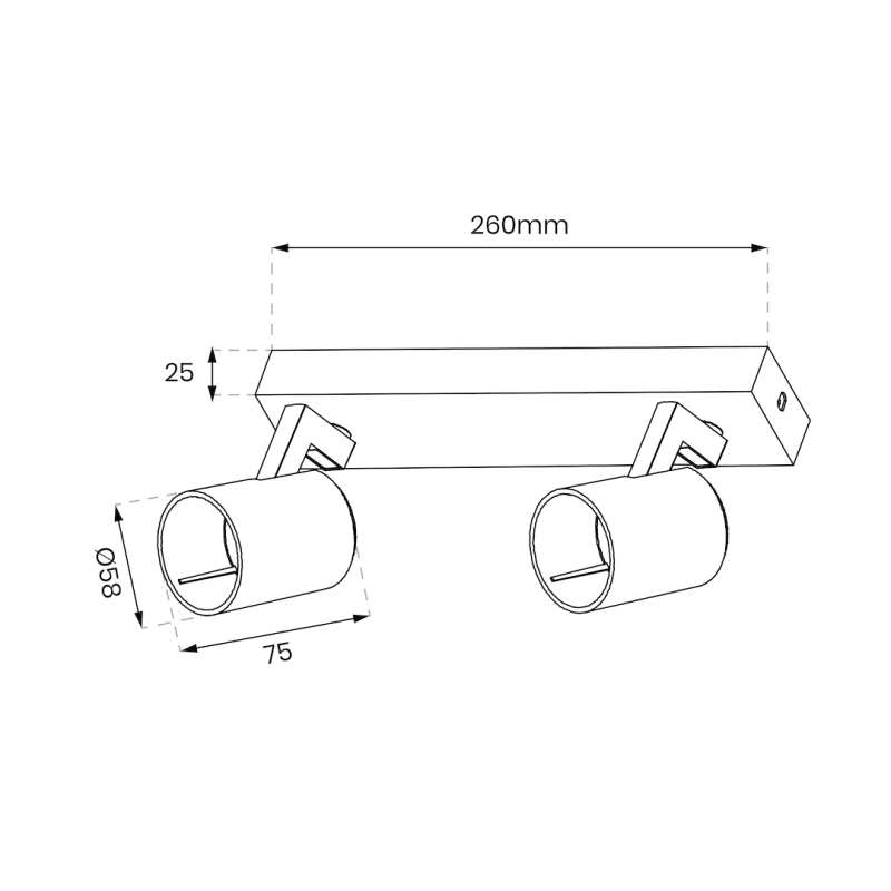 Volf Spot White Fixture 2xGU10 Volf Spot White Fixture 2xGU10