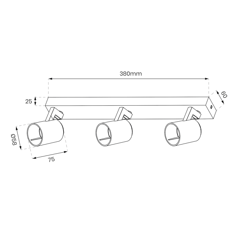 Volf Spot Black Fixture 3xGU10 Volf Spot Black Fixture 3xGU10