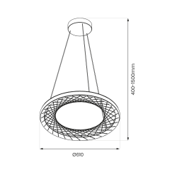 Hanging lamp NEST 43W LED, diameter 61cm Hanging lamp NEST 43W LED, diameter 61cm