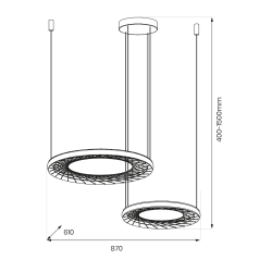 Pendant lamp NEST 77W LED 61+41cm Pendant lamp NEST 77W LED 61+41cm