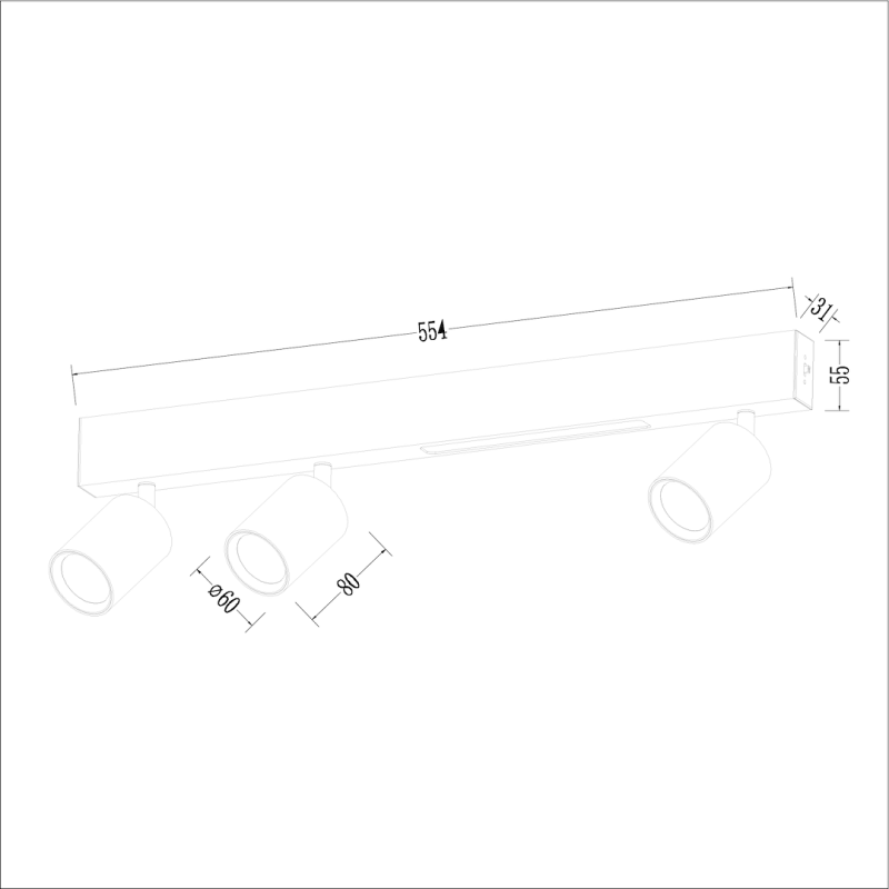 Deckenleuchte Magnet 9W+3xGU10 3000/4000K Weiß Deckenleuchte Magnet 9W+3xGU10 3000/4000K Weiß
