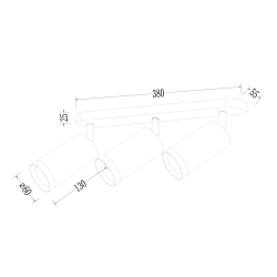 Mica Spot Black Fixture 3xGU10 Mica Spot Black Fixture 3xGU10