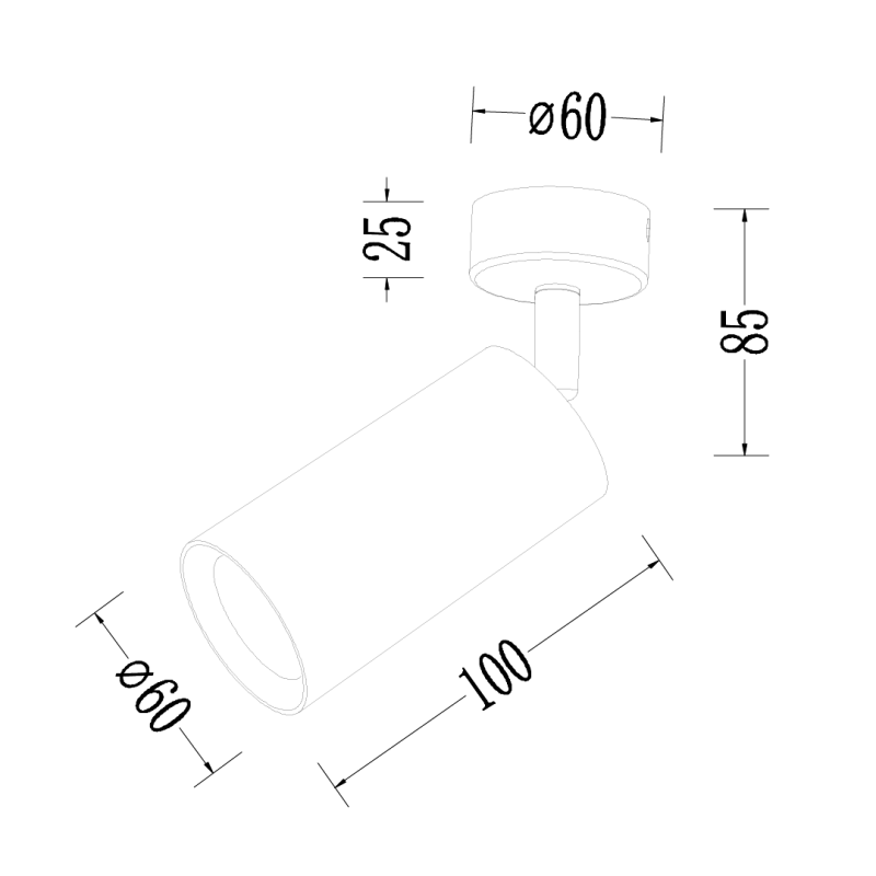 Pipe Spot Fassung Gold 1xGU10 Pipe Spot Fassung Gold 1xGU10