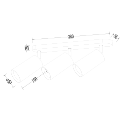 Foco Pipe Spot Negro 3xGU10 Foco Pipe Spot Negro 3xGU10
