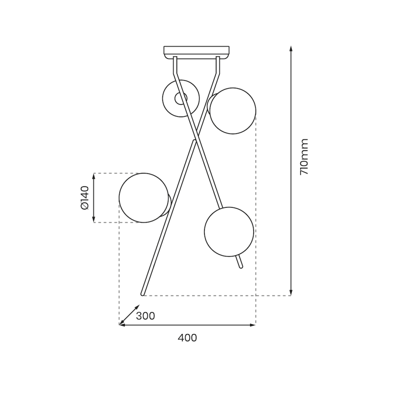 Ceiling lamp INTER 4xE14 Ceiling lamp INTER 4xE14