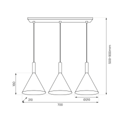 Lampa wisząca Peru Biały 3xE27 Lampa wisząca Peru Biały 3xE27