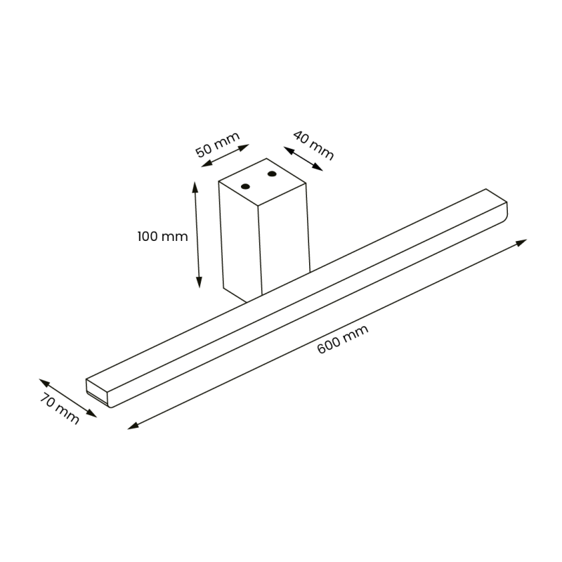 Artemis Chrome Wall Light 13.8W LED 60cm 4000K IP44 Artemis Chrome Wall Light 13.8W LED 60cm 4000K IP44