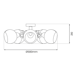 Lámpara de techo OSLO 5xE27 Lámpara de techo OSLO 5xE27