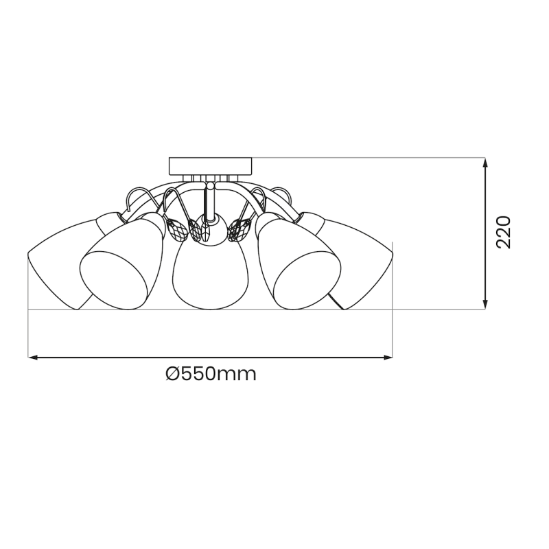 PIREUS ceiling lamp 5xE27 PIREUS ceiling lamp 5xE27
