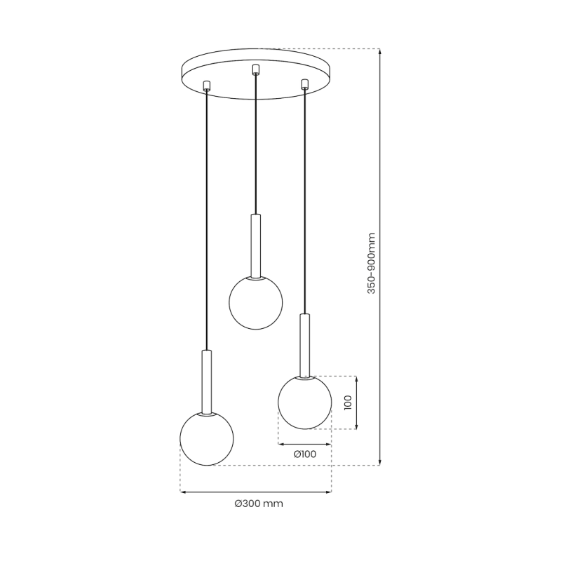 PLAY BLACK pendant lamp 3xG9 PLAY BLACK pendant lamp 3xG9