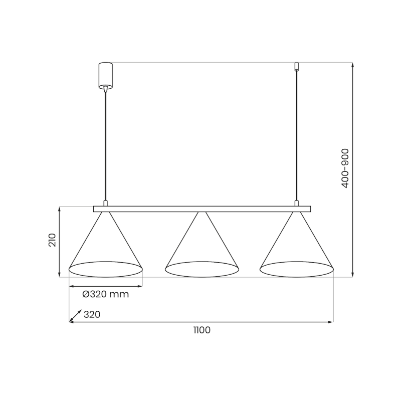 Hanging lamp CAPITAL BLACK-COPPER 3XGX53 Hanging lamp CAPITAL BLACK-COPPER 3XGX53