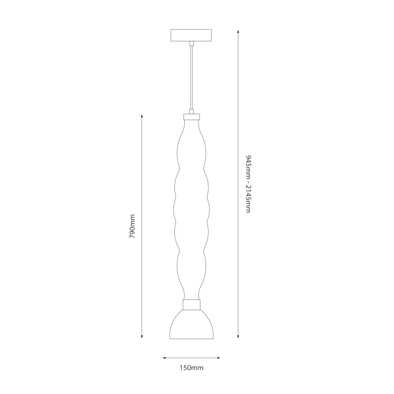 LUCCO smoked pendant lamp 18W LUCCO smoked pendant lamp 18W