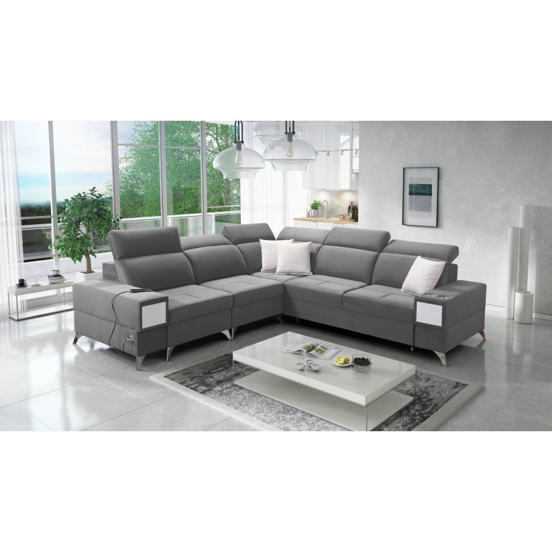 Corner Sofa Porto III with Sleeping Function and USB Port - Elegance Meets Functionality | [Your Company Name]