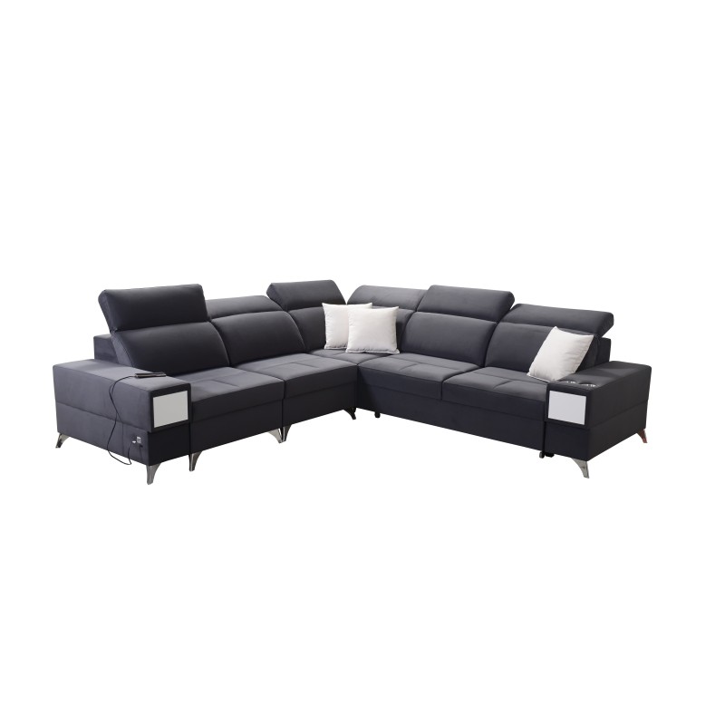 Corner Sofa Porto III with Sleeping Function and USB Port - Elegance Meets Functionality | [Your Company Name]