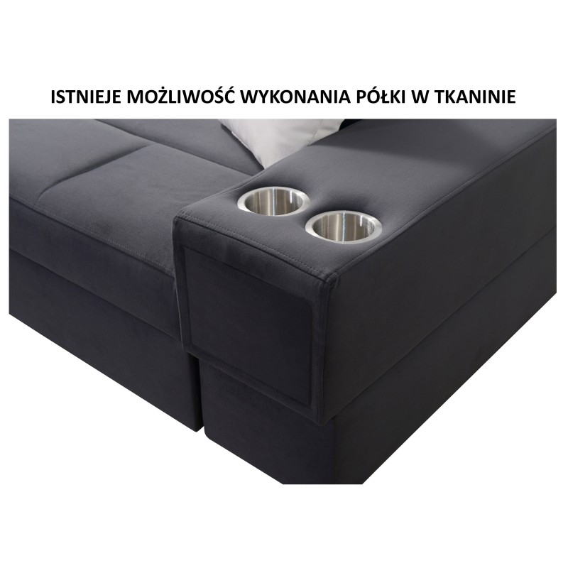 Narożnik Porto III z funkcją spania i portem USB - elegancja spotyka funkcjonalność | [Twoja nazwa firmy]