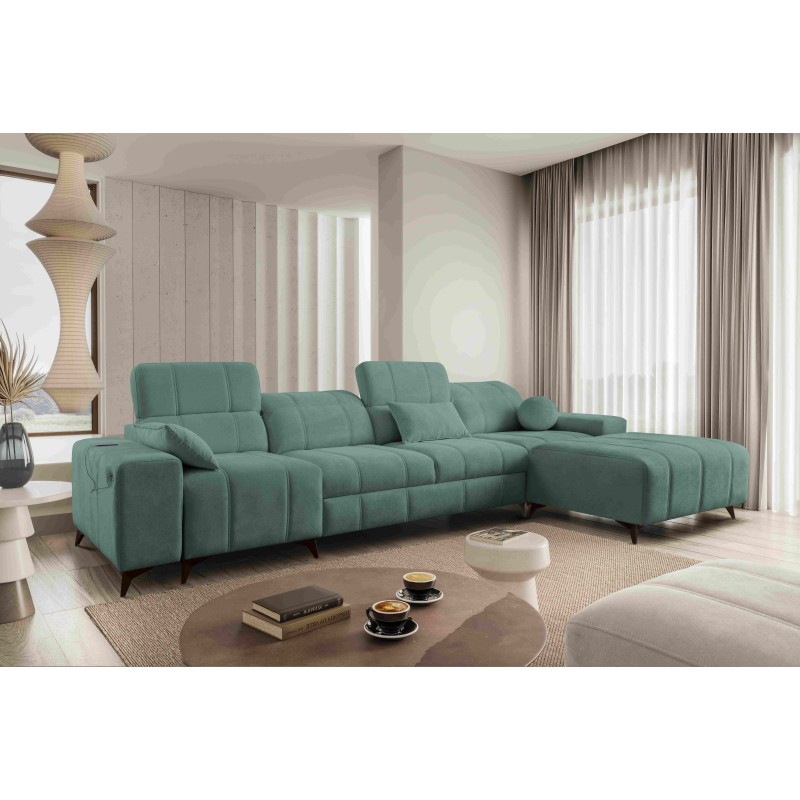 Ballagio XII corner sofa with sleeping function upholstered in Plecionka, Spring 1116