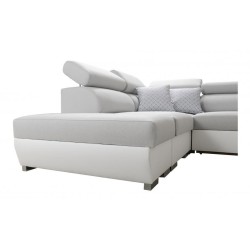 U-shaped corner sofa Napoli VI with a sleeping function and bar - Wicker, Sawana 14 + Eco-leather