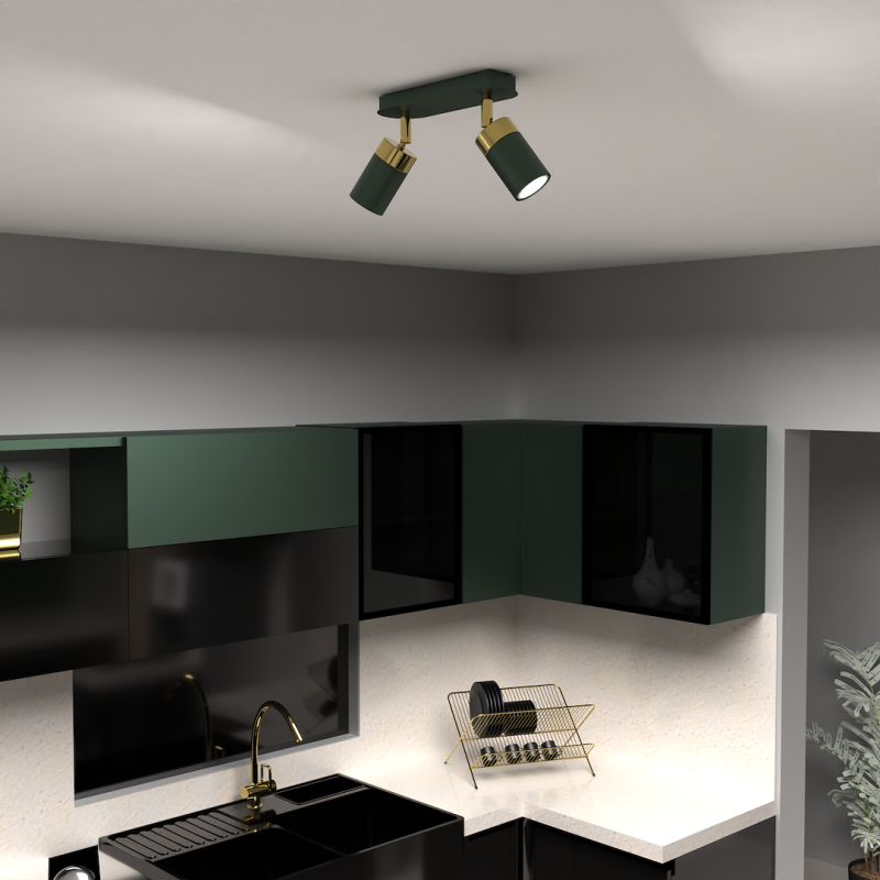 Lampa sufitowa JOKER GREEN/GOLD 2xGU10 Lampa sufitowa JOKER GREEN/GOLD 2xGU10