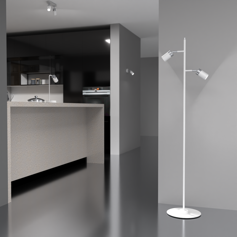 Lampa podłogowa Joker 2xGU10 Biały / Chrom Lampa podłogowa Joker 2xGU10 Biały / Chrom